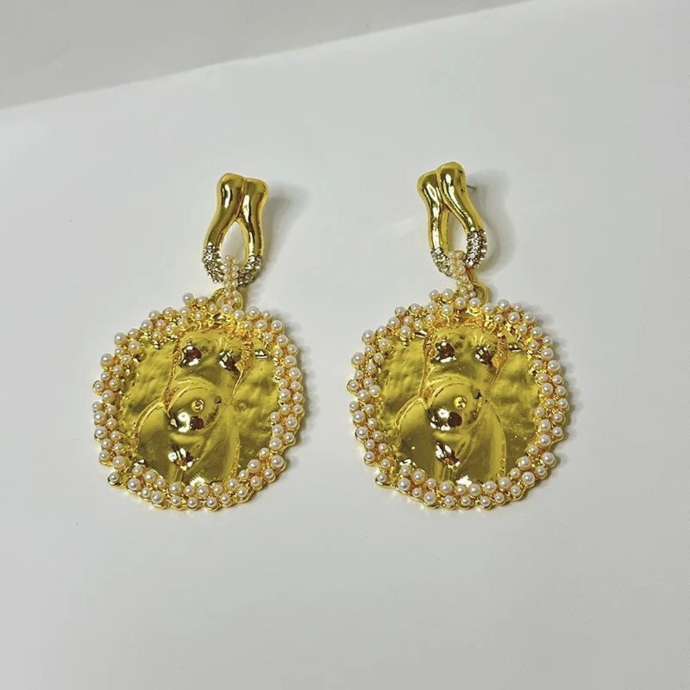 Sculpture dangle earrings  N501